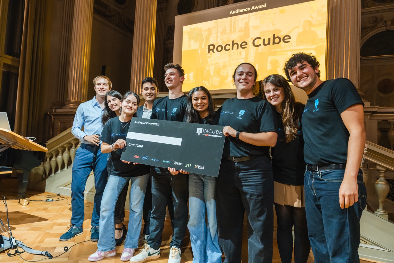 Our team winning the Audience Award