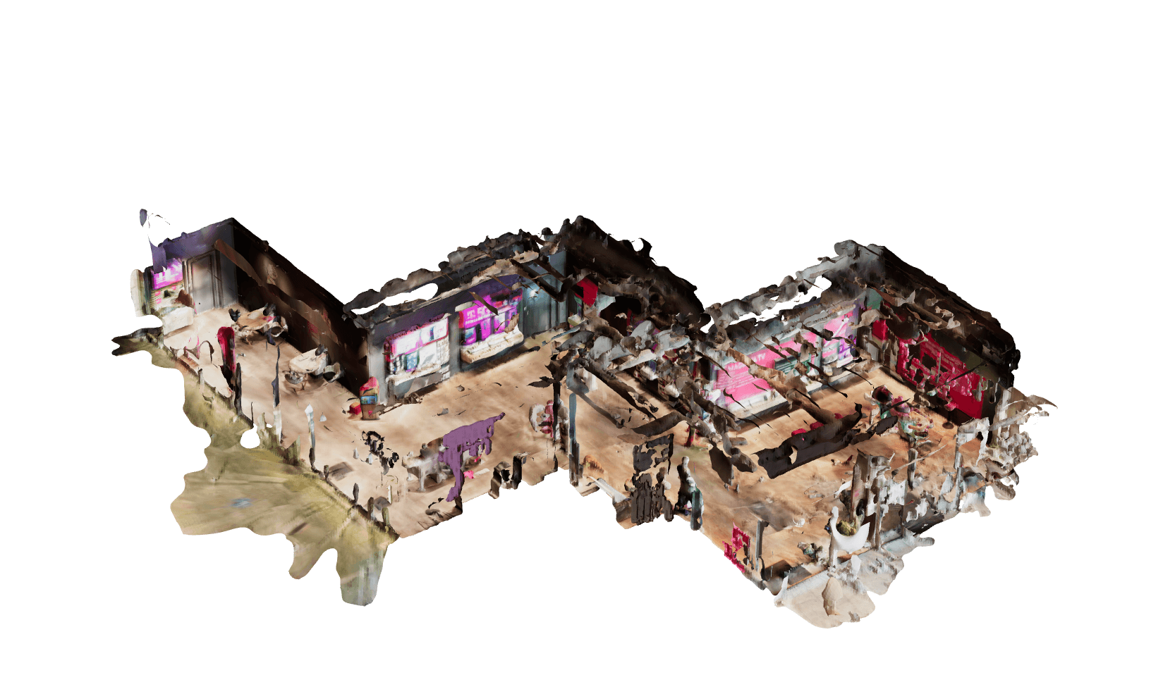 LiDAR scan visualization of the retail space